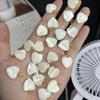 5Pcs, White Natural Shell Pendant With Gold Color Buckle, Fashion Handmade Heart Charms for Jewelry Making DIY Necklace Earring Accessories, 15×15mm