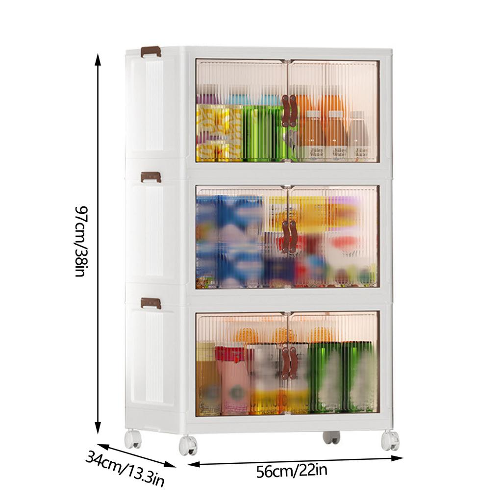 Folding Storage Cabinet Space Saving Organizer Multifunctional Plastic Baby Wardrobe Storage Cabinet Living Room Baby Wardrobe