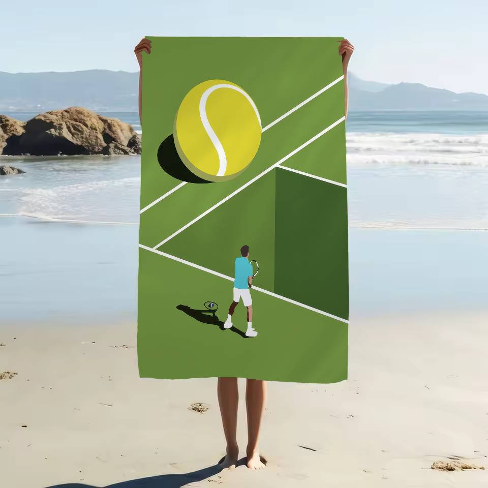 Tennis US French Open Sport Canvas Microfiber Printed Beach Towel Mountain Climbing Yoga Beach Swimming Running Soft Towel
