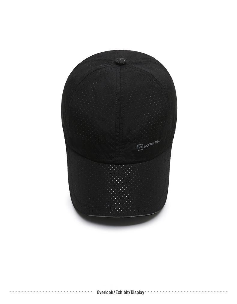 Men's Mesh Quick-Dry Baseball Cap - Breathable Sun Protection with Reflective Sandwich Brim Duckbill Hat.