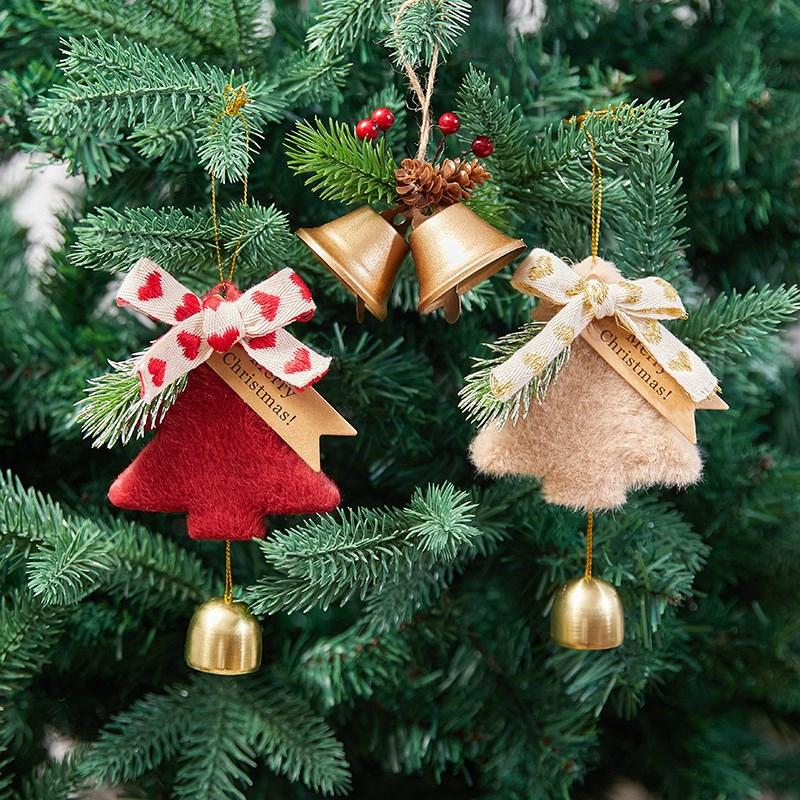 Plush Christmas Tree Decorations Bells Xmas Hanging Bell Pendant Creative Atmosphere Props New Year Gift Home Bedroom Ornaments