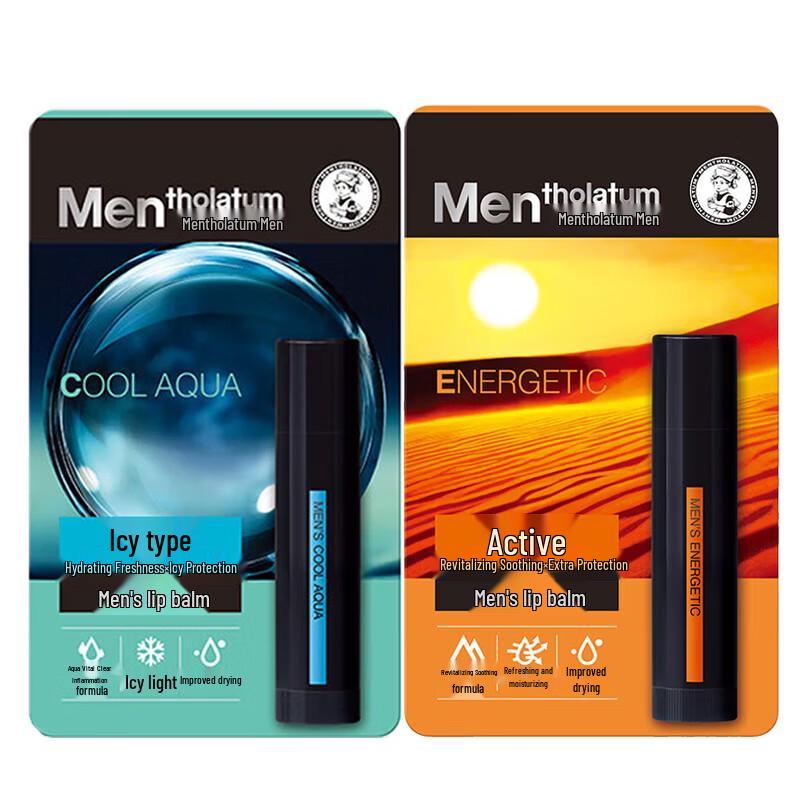 Бальзам для губ Mentholatum Men s Cool & Vitality, дуэт