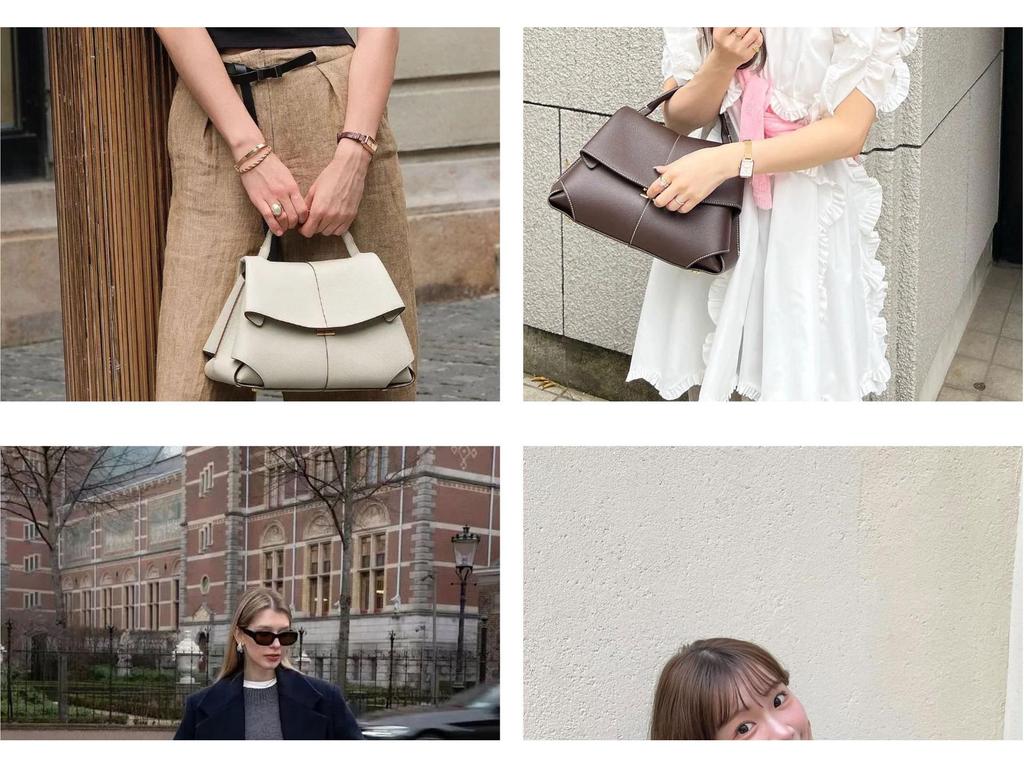 POLENE Smile Retro Französische Handtasche - Vielseitige Mode-Schultertasche