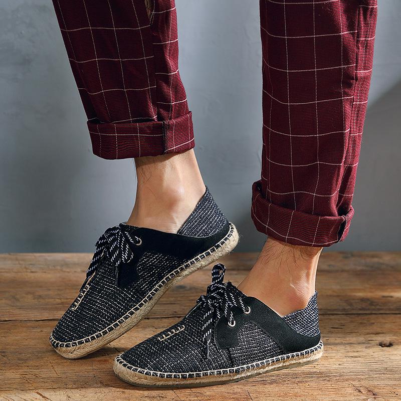 New Fashion summer Fly fabricmale casual Canvas Hemp Insole Fisherman Light Shoes men Espadrille Flats Shoes rty6