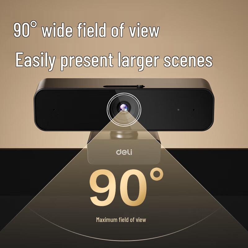 Deli MM102 2K HD USB Webcam with Microphone