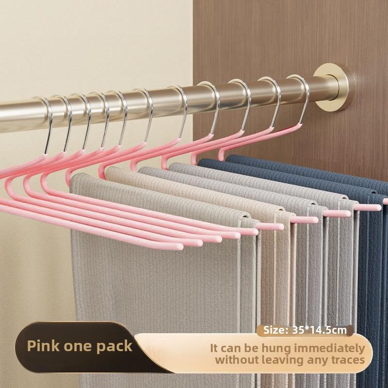 3 Pcs Non-marking Trouser Clip Non-slip 2 Shaped Z Wardrobe Built-in Goose Type Trouser Hanger for Home Use Hanging Trouser Hanger