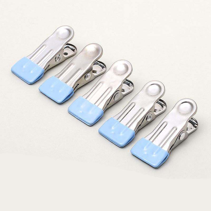 

10 шт. Прищепки из нержавеющей стали с крючками-вешалками без следов, прищепки для одежды, зажимы для подвешивания носков, держатель для простыни для дома, шкафа синий