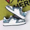 22 spring new black and white denim casual board shoes large size student sports shoes