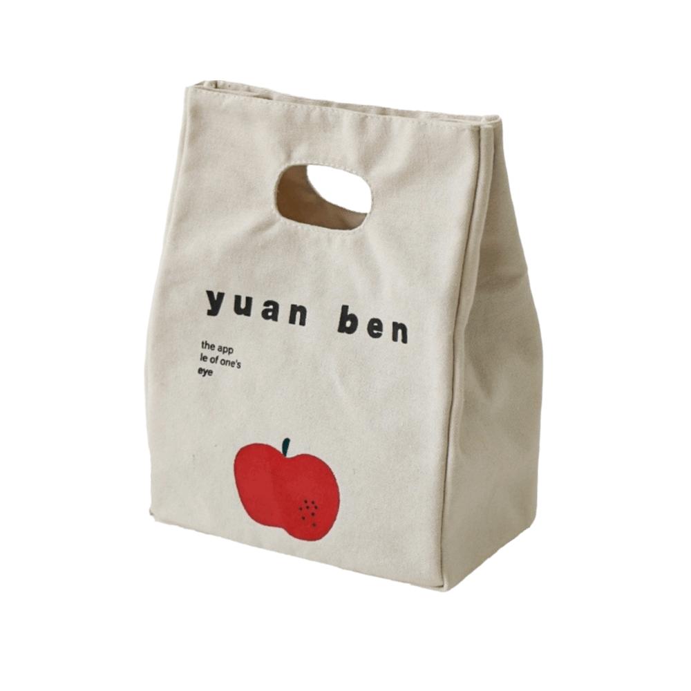 Canvas Insulated Lunch Bag Large Capacity Food Storage Bag Tote Portable Picnic Bag School