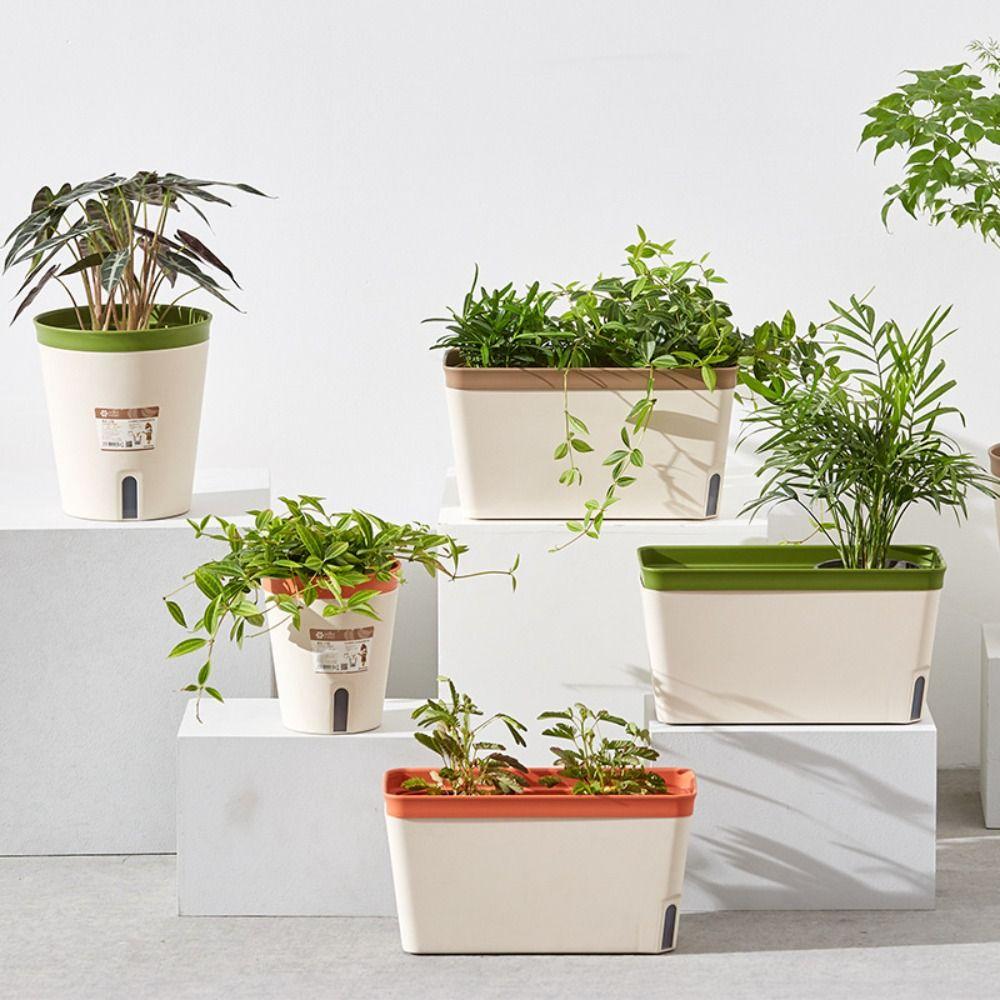 Double Layer Plant Pot Self Watering Vegetable Pot Modern Flower Box  Home