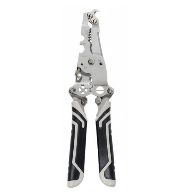 Electrician 18 in 1 Foldable Wire Stripper with Rubber Wrapped Handle for Precision Wire Stripping and Cutting