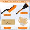 Car Snow Brush And Ice Scraper/26.8" Window Scraper Deicer For Car Windshield, 2 In 1 Ice Scrapers And Brushes With Non-Slip Gloves, Winter Car