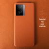 iQOO Z7 Cowhide Leather Half Package Protective Cover: High-End Litchi Pattern Design