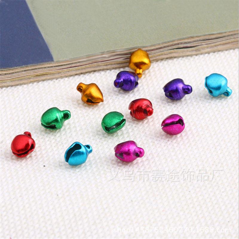 

Разноцветные алюминиевые бусины, рождественские подвески в виде колокольчиков, подвески, 6 мм, 10 мм, 12 мм 10 mm&50pcs