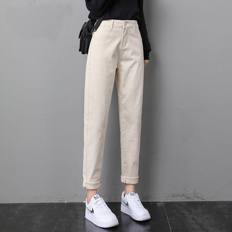 

Off-White Women s High Waist Velvet-Lined Slimming Cropped Harem Jeans 27
