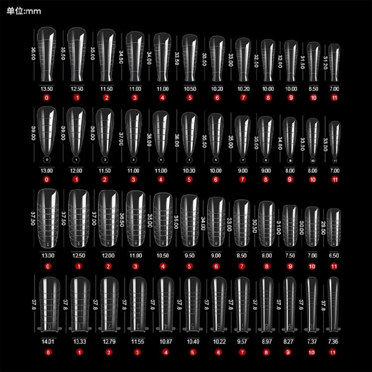 288 Pcs Nail Forms Set Nail Extension Molds Nail Forms Manicure Supplies