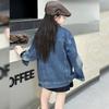 Rolanko Denim Outerwear for and Butterfly Size 140 Girls' Jacket, Spring, Autumn, Winter, Blue, Print,