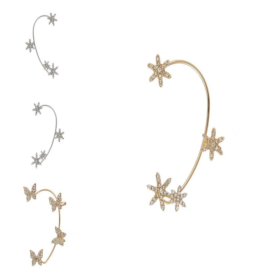 Chic Left Ear Butterfly Ear Cuff For Women Gold Alloy Plating Accessory Fashion
