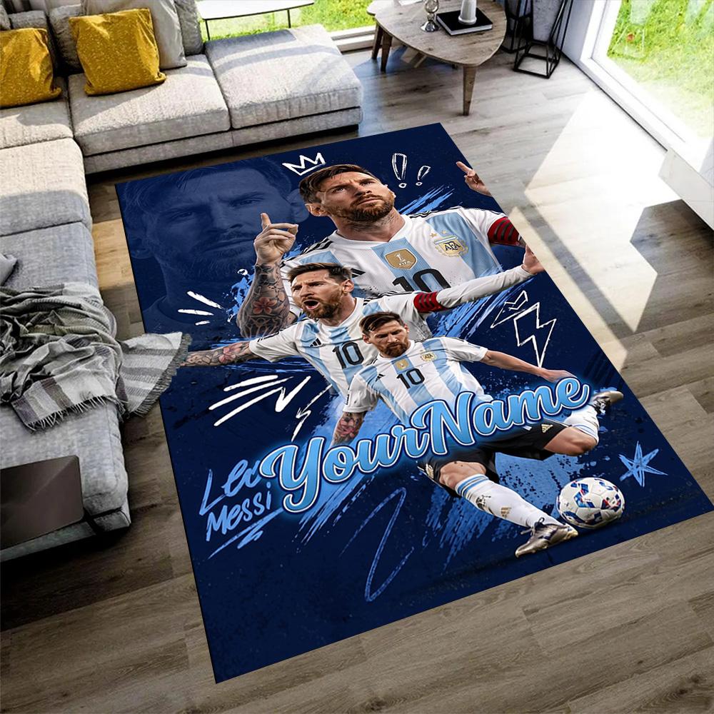 Messi Customizable Name Carpet Perfect for Outdoor Dormitory Game Room Dining Room Antislip Carpet Decorate Offices Gift for Festivals