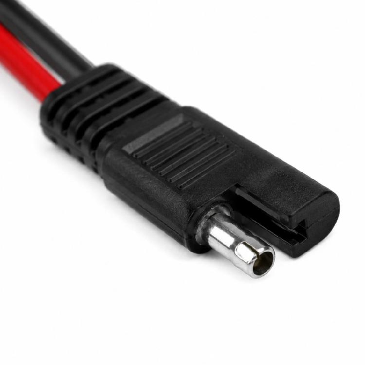 Covered Battery Connection Leads with Panel Mount 2 Pin Ends and Copper Conductors for Vehicle or Motorcycle Wiring Systems, 4 Pack