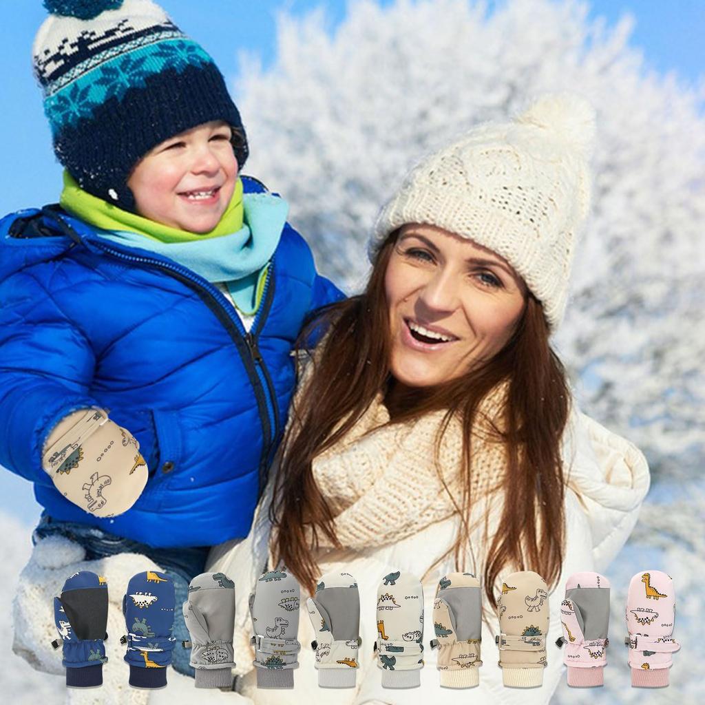 Tidyworm Baby Cold Cute Dinosaur Perfect for Playing in the Toddler Boys and Cold Perfect for Outdoor Activities Size Ages Gloves, Winter, Waterproof,