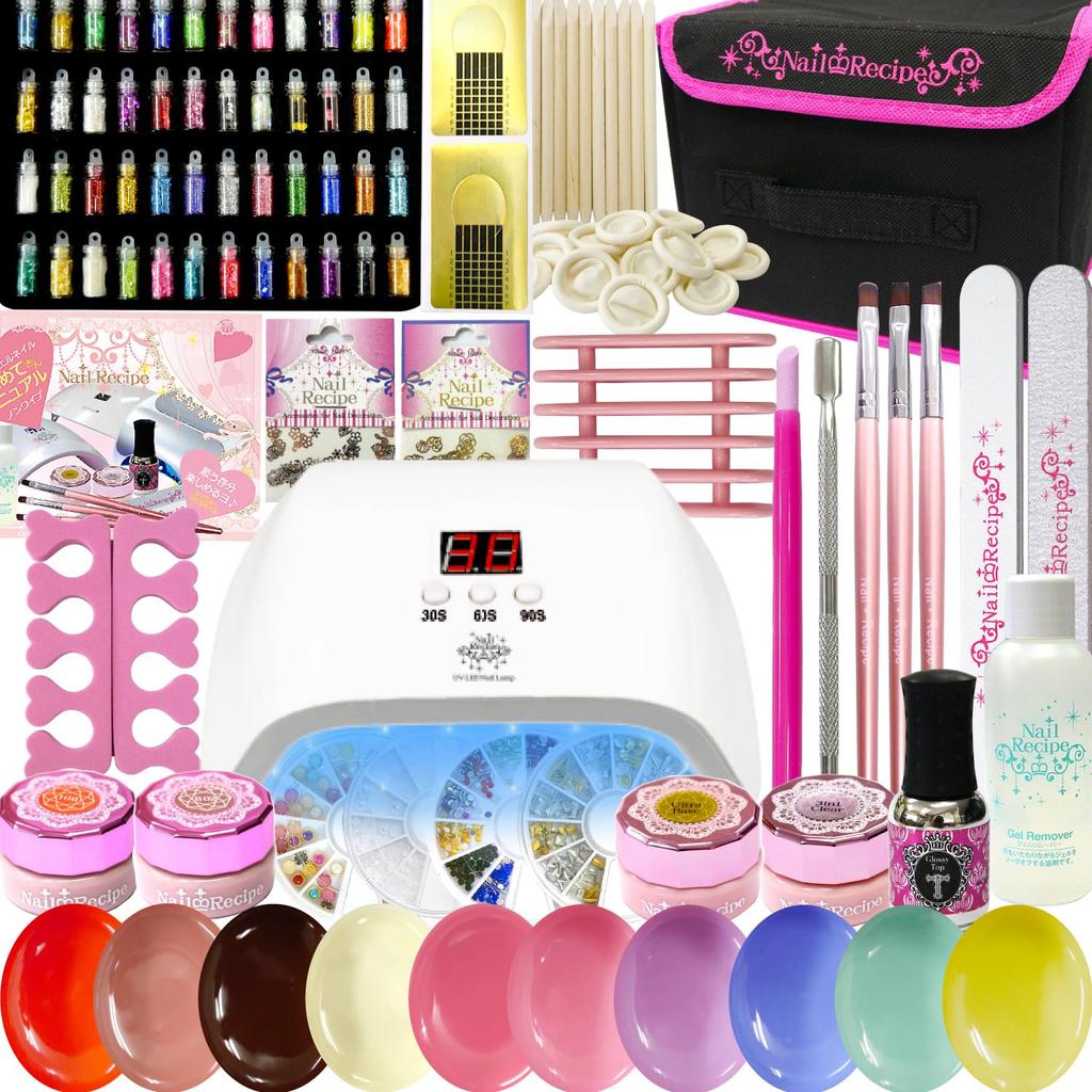 Nail Recipe Gel Nail Kit for Beginners, LED Light Gift (36W Light Set B)