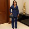 K3733 European Elegant Waist-Cinching Lapel Suit & Trousers Set