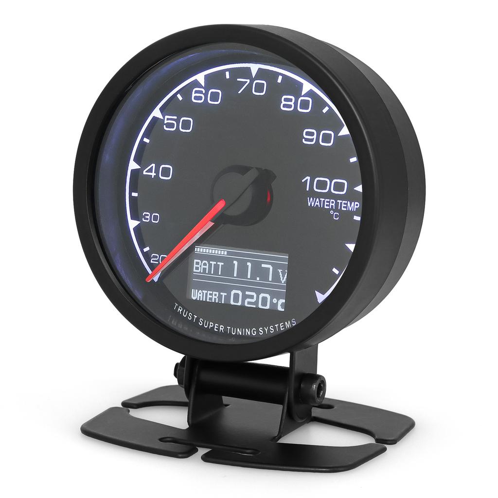 2.5"62MM Auto Digital Water/Oil Temperature Gauge Red Led Pointed Fuel Temp Meter with Temp Sensor For 4/6/8 Cylinder Engine Car