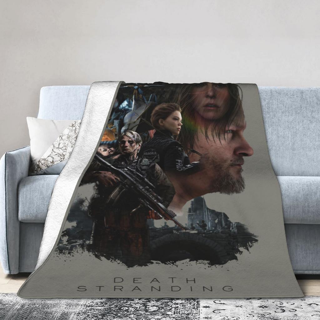 Death Stranding Group Keyart Blankets Kojima Productions Fleece Novelty Warm Throw Blanket for Home Autumn/Winter