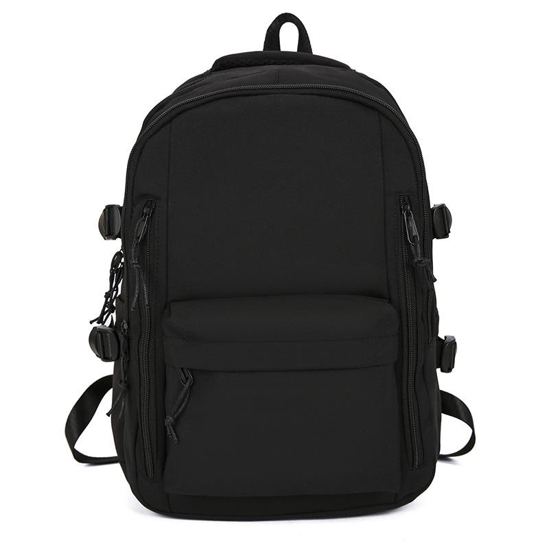 Fashionable and Versatile Student Schoolbags, Large-capacity Backpacks for Junior and Senior High School Students, Simple Solid-colored Backpacks