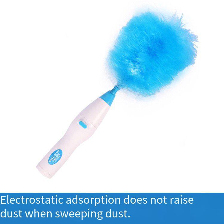 Electric Spin Duster with Bendable Feather Brush, 180-Degree Rotation for Cross-Border Cleaning