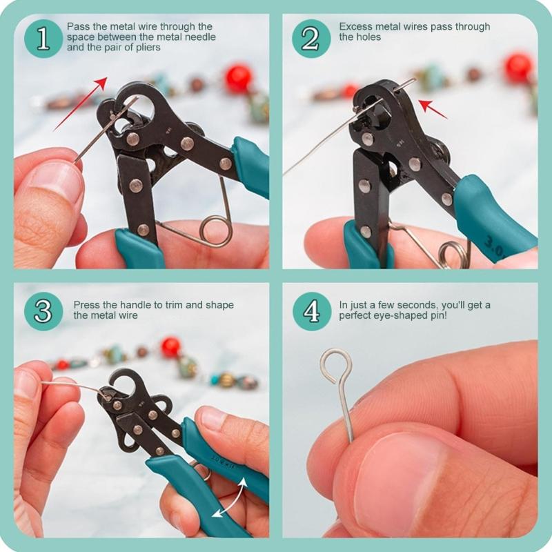 Professional 9 Pin Coiling Pliers Craft Tool One Step Looper Wire Rolling Plier For Silver Gold Copper Wire Projects