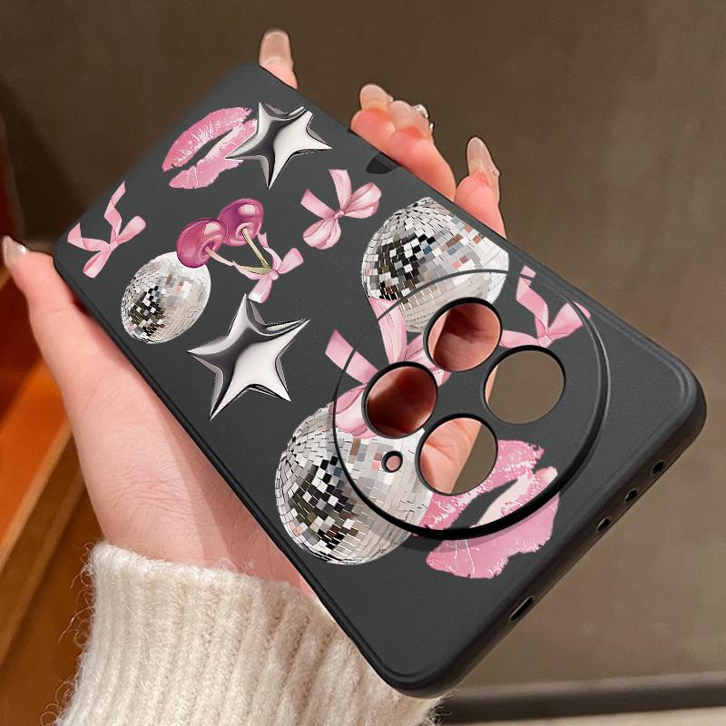 Case For OnePlus 15 13 13T 12 Cherry Bowknots Lips Disco Ball Pattern Shockproof Bumper Soft Silicone Cover For Oneplus Nord 5 13R 12R 11R 5G