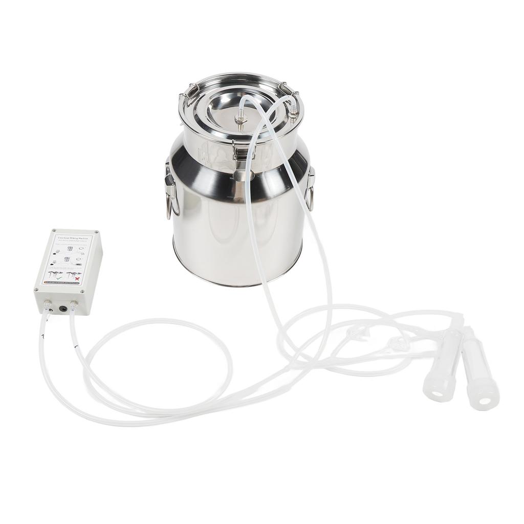 14L Goat Electric Milking Machine Portable Plug In Pulsating Vacuum Pump 304 Stainless Steel Bucket