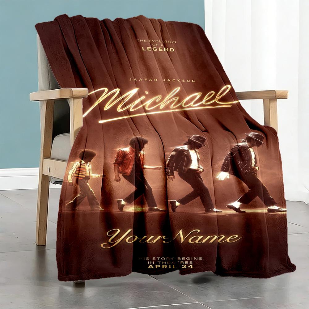 Michael Jackson 149 Personalisierte Textdecke Überwurf Anpassbare Decke Weich Warm Gemütlich Geeignet für Stuhl Wohnzimmer Meeresufer Bett Ganzjahresnutzung