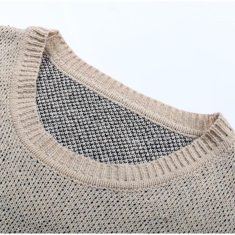 Leopard Gedruckt Frauen Pullover Casual Herbst Winter Knitted Schwarz Weiß Patchwork Langarm Lose Pullover