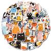 Boutique 50 Cartoon Cat Waterproof Stickers DIY Refrigerator Laptop Hand Account Computer Water Cup Suitcase Decoration