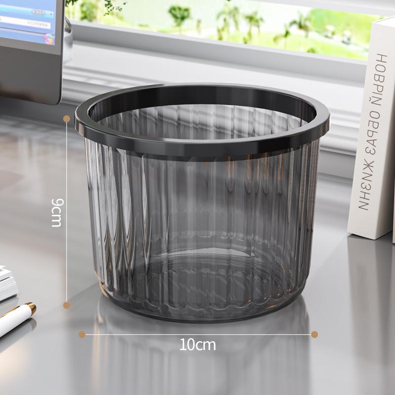 Transparent Lidless Desktop Trash Can for Home and Office - Ideal for Kitchen, Bathroom, and Living Room прозрачный черный