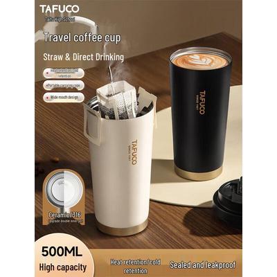 TAFUCO 316 Stainless Steel Insulated Coffee Mug with Dual-Drink Lid