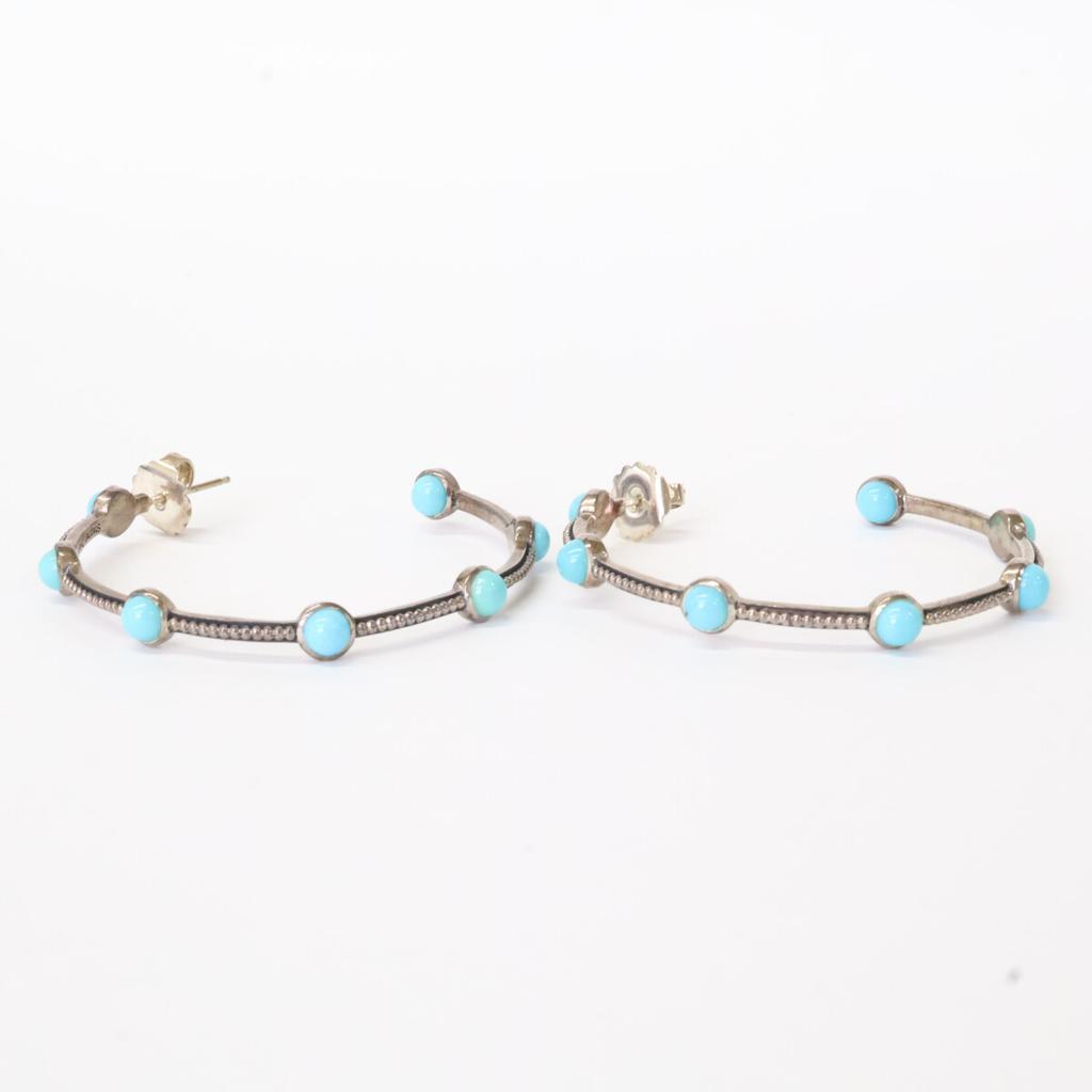 STEPHEN DWECK Sterling turquoise hoops earring Silver / BlueUsed