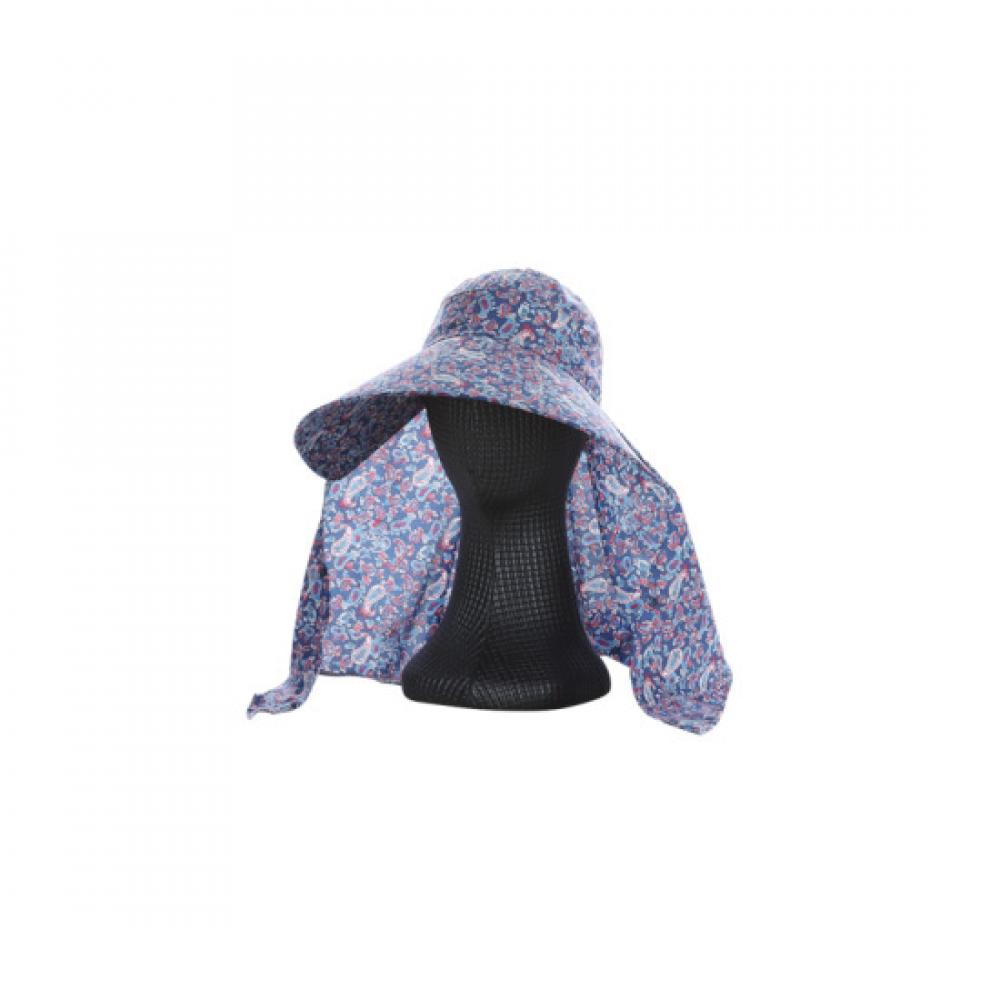 Shop   Korean Made Uv Paisley Sun Protection Mask Shade Hat Navy Km Wh 0738