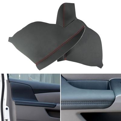 2 peças de couro de microfibra com espuma maçaneta da porta dianteira do carro painel de apoio de braço capa protetora guarnição para Honda Odyssey 2011 2012 -