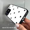 Black Heart Pattern Phone Case for realme C65s C63 C61 Note 60x 60 Acrylic Back TPU Bumper Shockproof Protective Cover, Minimalist Korean Style