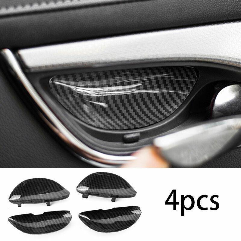 Inner Door Bowl Cover Trim 4PCS ABS Carbon Fiber Fit For Cadillac CT5 -