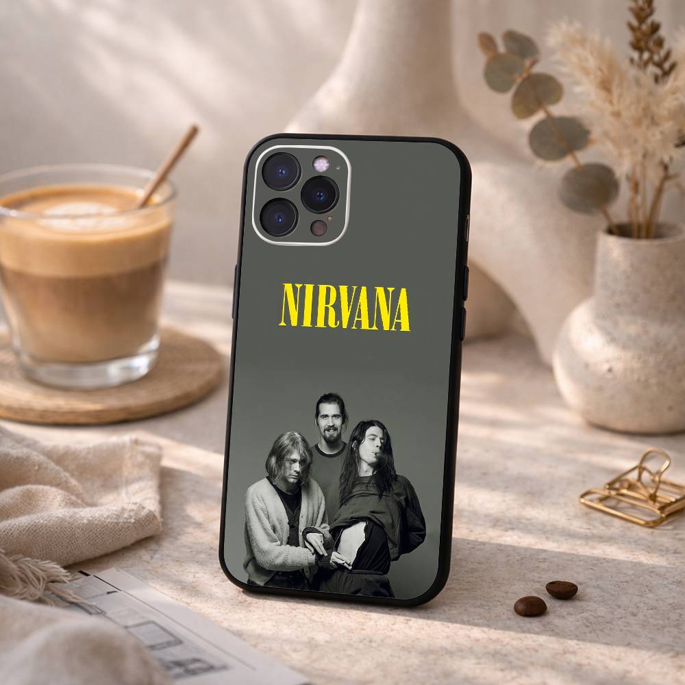 L-Lamentably N-Nirvana R-Rock Band Phone Case For iPhone17,16,15,14,13,12,Plus,Pro Max, 5G Others Soft Black Cover