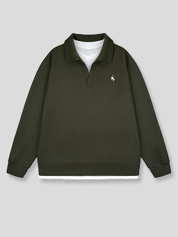 Heren Trendy Effen Kleur Capuchon met Kraag - Herfst/Winter Casual Losse Mode Top