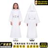 W Star Wars Princess Leia Kids Costumes White Hooded Robe Halloween Party Costumes