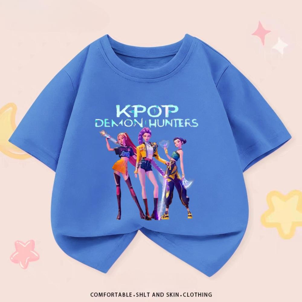 Kpop Dämonenjäger Kinderkleidung T-Shirts Sommer Neue Mode Beliebte Kurzarm Oberteile T-Shirt Kinderkleidung Lässige T-Shirts