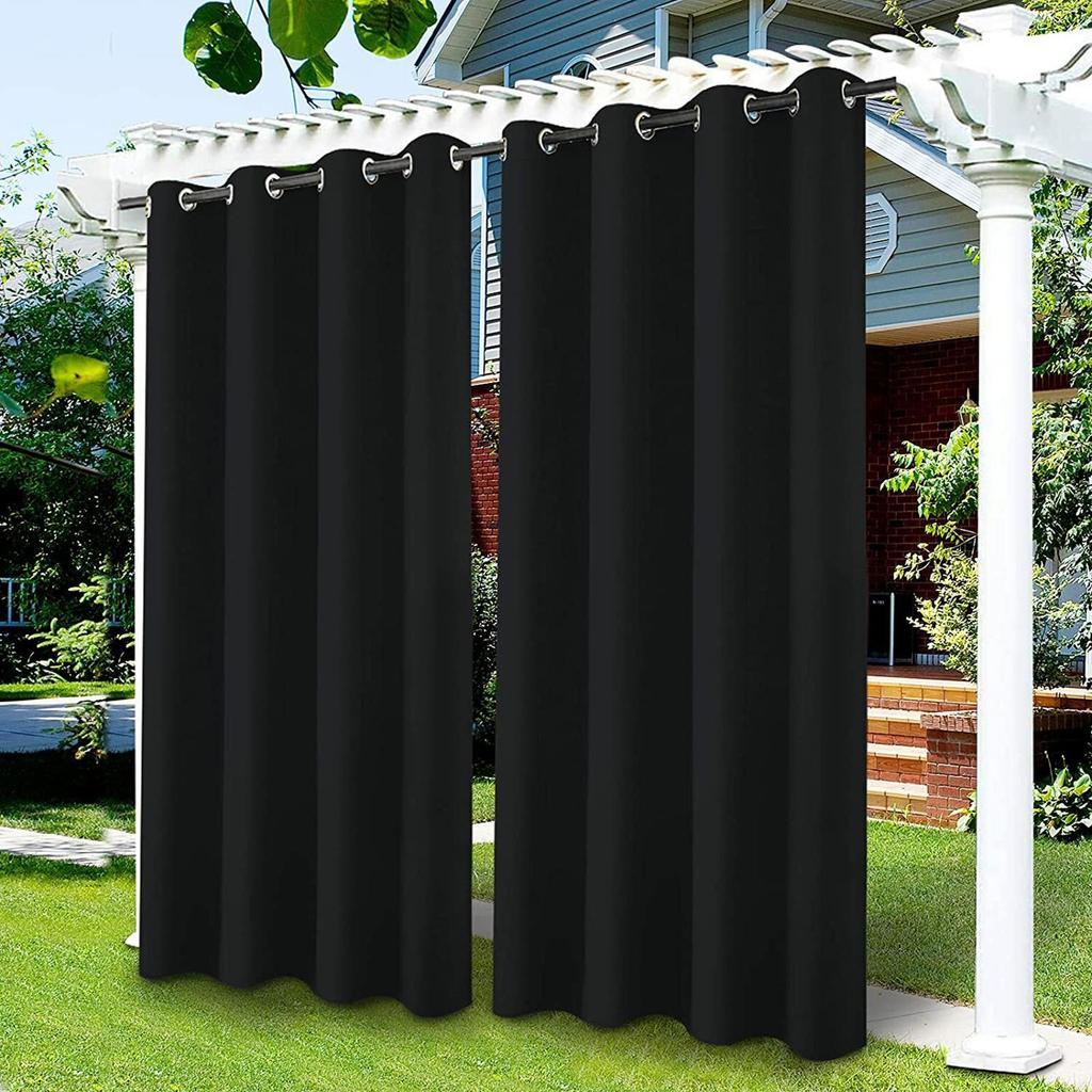 1/2/3/4 Outdoor Curtains for Patio Waterproof, Light Filtering Privacy Outside Curtains for Living Room, Gazebo, Porch, Pool