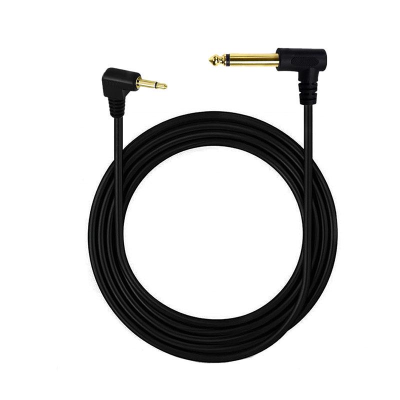 1.5m Right-Angle 3.5mm To 6.35mm Male TRS Mixer Guitar Cable